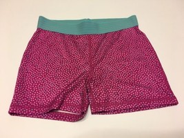 Girls Fitted Compression Shorts Danskin Large Berry Dot - £11.00 GBP