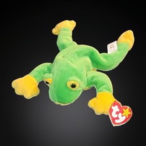 TY Beanie Baby - SMOOCHY the Frog 1997 PVC Pellets NOS w/ Tags Green - $119.02 MXN