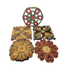 Vintage Set Of 5 Raffia Wicker Straw Trivets Hot Pads Boho Wall Decor MCM - $19.00