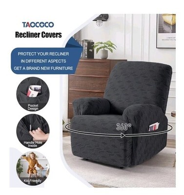 Gray Recliner cover - Jacquard Stretch Slipcover For Chair Three Pieces New Item image 5