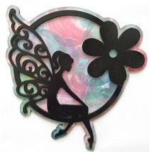 Little fairy with flower wall hanging Custom laser cut sign art - £12.58 GBP