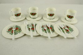 Vintage Toy Lot Chilton Plastic Dishes Pansy &amp; Fruit Pattern Manitowoc Wi 54220 - $20.59