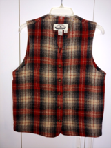 EDDIE BAUER LENGENDS LADIES HEAVY WOOL PLAID WINTER VEST-M-NWOT-UNLINED-... - £20.67 GBP