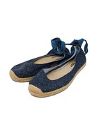 American Eagle Outfitters Blue Floral Espadrilles Flates Fabric Wrap Sho... - £70.78 GBP