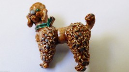 Vintage Enameled metal Fancy Poodle Dog pin brooch - $22.97