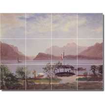 Albert Bierstadt Waterfront Painting Ceramic Tile Mural P00442 - £89.74 GBP+