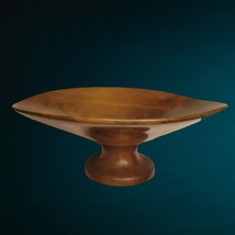 John Cowden Wood Carvers Bowl Pedestal 8 Inch Brown Tennessee Souvenirs - £28.48 GBP