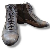 Earth Boots Size 7.5 B Earth Cedar Almond Boots Lace-Up And Side Zip Ank... - $65.04