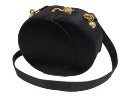 Franco Bellini black satin round shoulder/evening bag Italy - £93.36 GBP