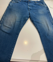 DESIGNER WRANGLER COWBOY CUT 100% COTTON STRAIGHT DENIM BLUE JEANS PANTS... - $18.50
