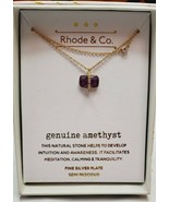 Kohl&#39;s Rhode &amp; Co. Women&#39;s Silver Plate Genuine Amethyst Necklace Pendan... - $35.71 CAD