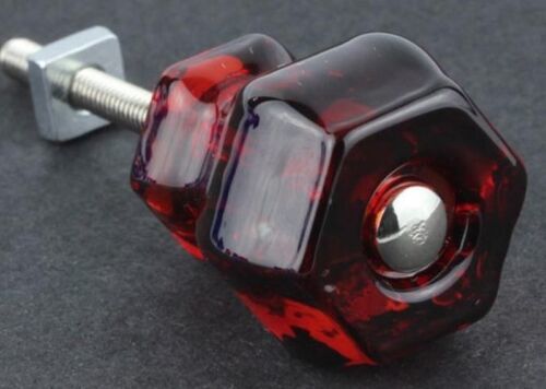 SET OF 8 RUBY RED Depression Glass Cabinet Knobs Vintage Style  Restoration - $43.00