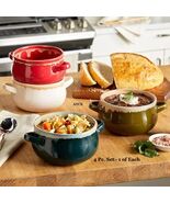 2 or 4 Pc. Soup Crock Bowl Handle Rustic Stoneware SERVING BOWL SET Chil... - $418.38 MXN+