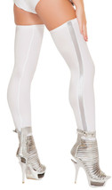 Astronaut Leggings Thigh High Stockings Space Commander Futuristic Silver ST4736 - £8.87 GBP