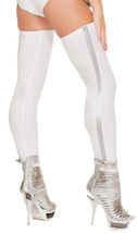 Astronaut Leggings Thigh High Stockings Space Commander Futuristic Silve... - £8.80 GBP