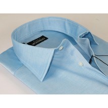 Men Mondego 100% Soft Cotton Dress Classic shirt Long Sleeves sn400 Solid Blue image 2