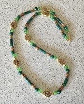 Celtic Green Malachite Beaded Necklace - $8.50