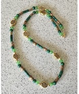 Celtic Green Malachite Beaded Necklace - £6.67 GBP