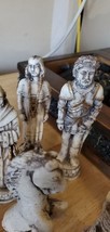 VINTAGE Stone Chess Set Hand Carved Malachite Mexico Aztec Conquistadors... - $274.50