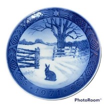 Vintage 1971 Plate Hare In Winter by Royal Copenhagen Danish Denmark Blue Bunny - £8.92 GBP