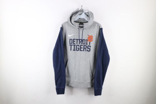 Primary image for Nike Baseball Mens M Spell Out Detroit Tigers Hoodie Sweatshirt Heather Gray