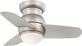 Minka-Aire F510L-Bs, Spacesaver 26&quot; Ceiling Fan, Brushed Steel Finish With - £244.63 GBP