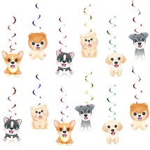 12 Pcs Dog Paw Prints Puppy Hanging Swirls Ceiling Streamers Decorations, For Do - £15.14 GBP