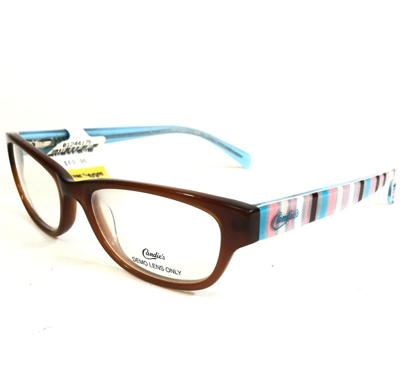 Primary image for Candie's Eyeglasses Frames C Logan BRN Brown Blue Rectangular Striped 50-16-140
