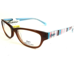 Candie&#39;s Eyeglasses Frames C Logan BRN Brown Blue Rectangular Striped 50... - $37.14