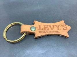 Vintage Brown Leather Keyring Levy’s Handcrafts Ltd Keychain Ancien Porte-Clés - £7.23 GBP