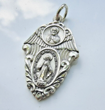 Vintage Creed  925 Sterling SILVER Miraculous Medal of Virgin Mary 1830 ... - £36.62 GBP