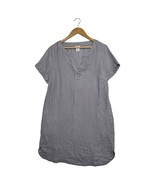 Sigrid Olsen Dress Womens Medium Gray Linen Short Sleeve Pockets Beach C... - $442.70 MXN