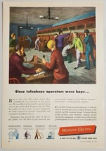 1949 Print Ad Western Electric Bell System 1880's Telephone Operators Were Boys - £10.02 GBP