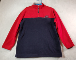 Lauren Ralph Lauren Sweatshirt Women Petite Small Red Navy Polyester 1/4 Zip EUC - £10.69 GBP