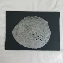 Painted Breast Pressed to flat Canvas 5x7 Boob Art Painting black silver - £14.19 GBP