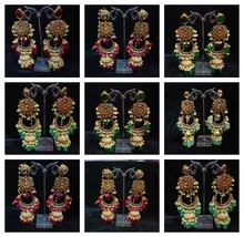 Joharibazar Indian Ethnic Kundan Gold Plated Wedding Earrings Jewelry SetE - £27.46 GBP
