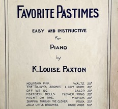 Mountain Pink Waltz 1909 Sheet Music Piano Louise Paxton Favorite Pastimes DWFF5 - £15.84 GBP