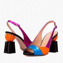 The Rize Multicolor Pumpkin Heel Leather Women Sandal image 3