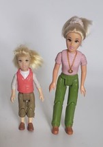 Mattel Loving Family Dollhouse Blonde Hair Mom Mother Daughter Figures 2004 2006 - £11.91 GBP