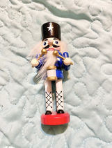 Wooden Nutcracker Drummer 4.5 Inches Tall Blue - $185.46 MXN