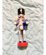 Wooden Nutcracker Drummer 4.5 Inches Tall Blue - $10.00