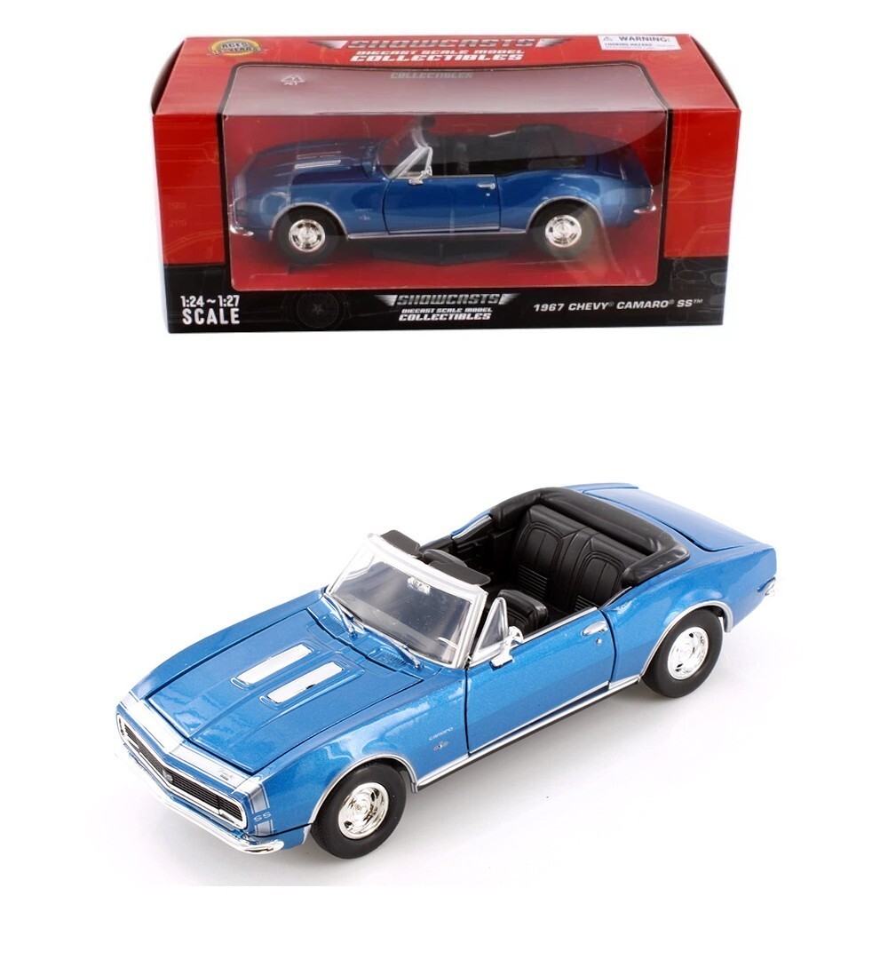 1967 Chevy Camaro SS Convertible  1/24 Scale Diecast Model - BLUE w/ BOX - $34.64