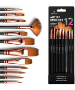 Professional Artist Paint Brush Set of 12 - Painting Brushes Kit for Kid... - £11.30 GBP