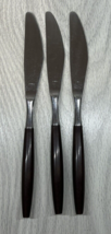 Vintage Hearthside Stainless Flatware Lot of 3 Butter Knives Brown Handle - £10.74 GBP