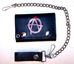ANARCHY TRIFOLD MOTORCYCLE BIKER WALLET chain anarch mens leather tri-fo... - £6.85 GBP
