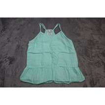 JCrew Shirt Womens 2 Casual Lightweight Mint Green Tank Top Peplum Linen - $18.69