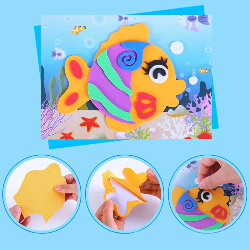 Animal 3d eva foam sticker puzzle handmade early learning educational toys for children thumb200