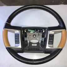 07-10 LINCOLN MKX WOODGRAIN BLACK LEATHER STEERING WHEEL - £63.14 GBP