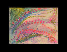 Abstract Sea Flowers = Miniature Original Art Pastel Drawing = C Peterson Aceo 2 - £53.24 GBP