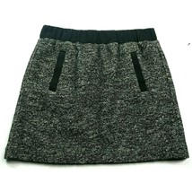 Loft Womens A Line Petite Skirt Size MP Gray Black White Striped Pull On... - $24.05